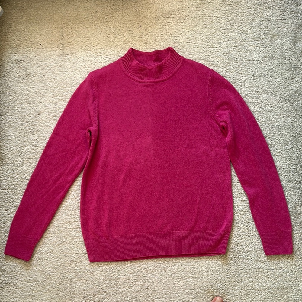 Sag Harbor Pink Cowl Neck Sweater